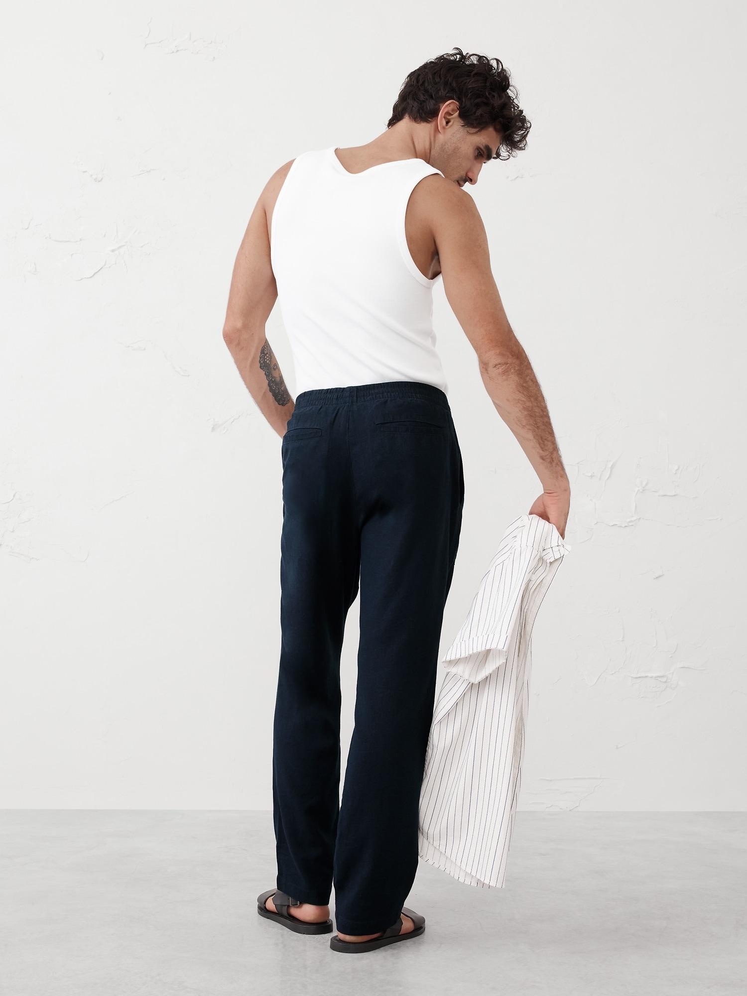 Linen-Blend Pull-On Pant Product Image