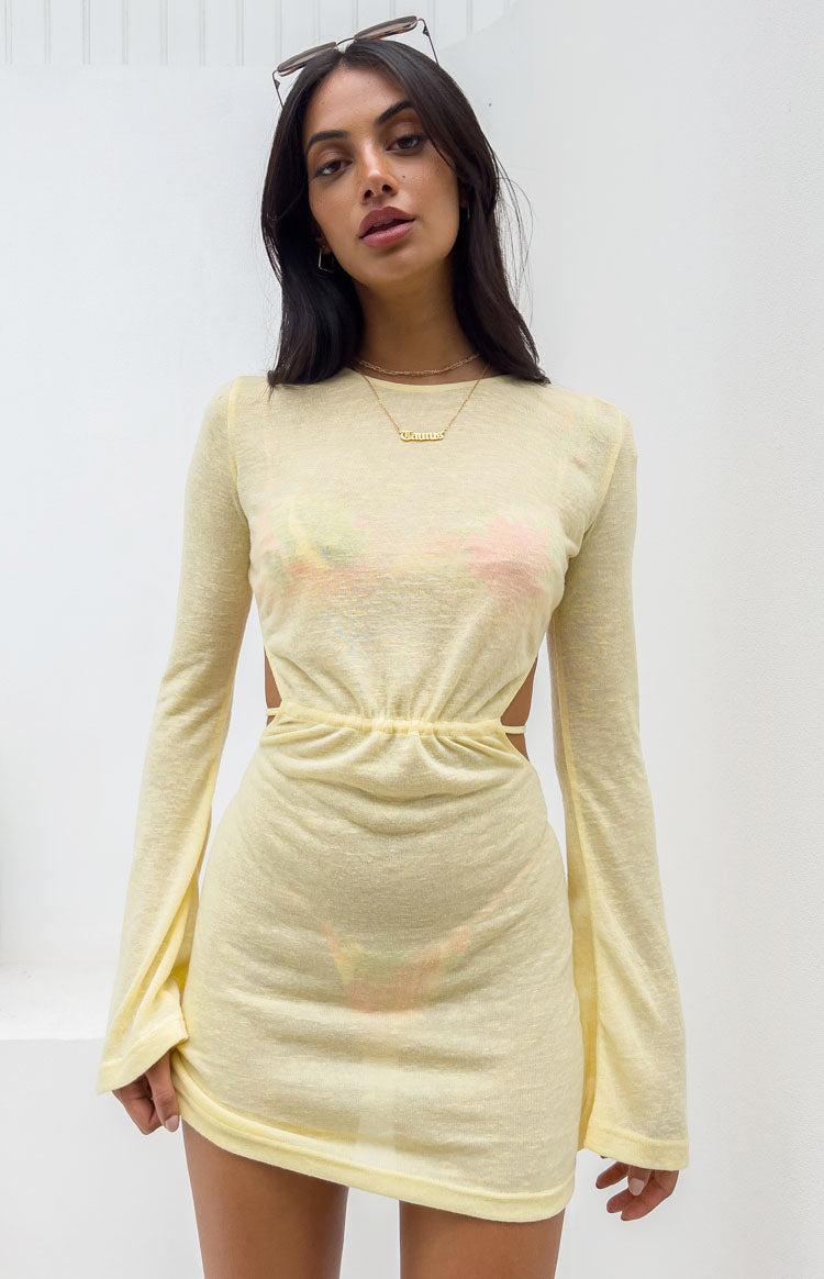 Dacota Yellow Backless Mini Dress Product Image