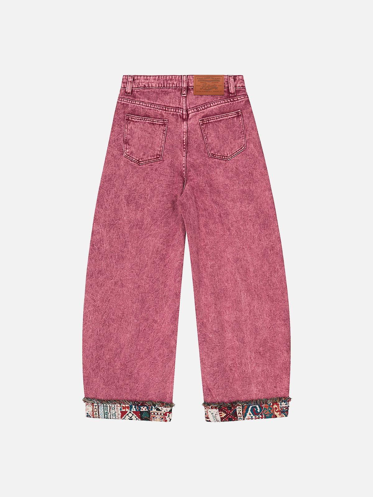 Aelfric Eden Frayed Ethnic Baaggy Barrel Jeans Product Image