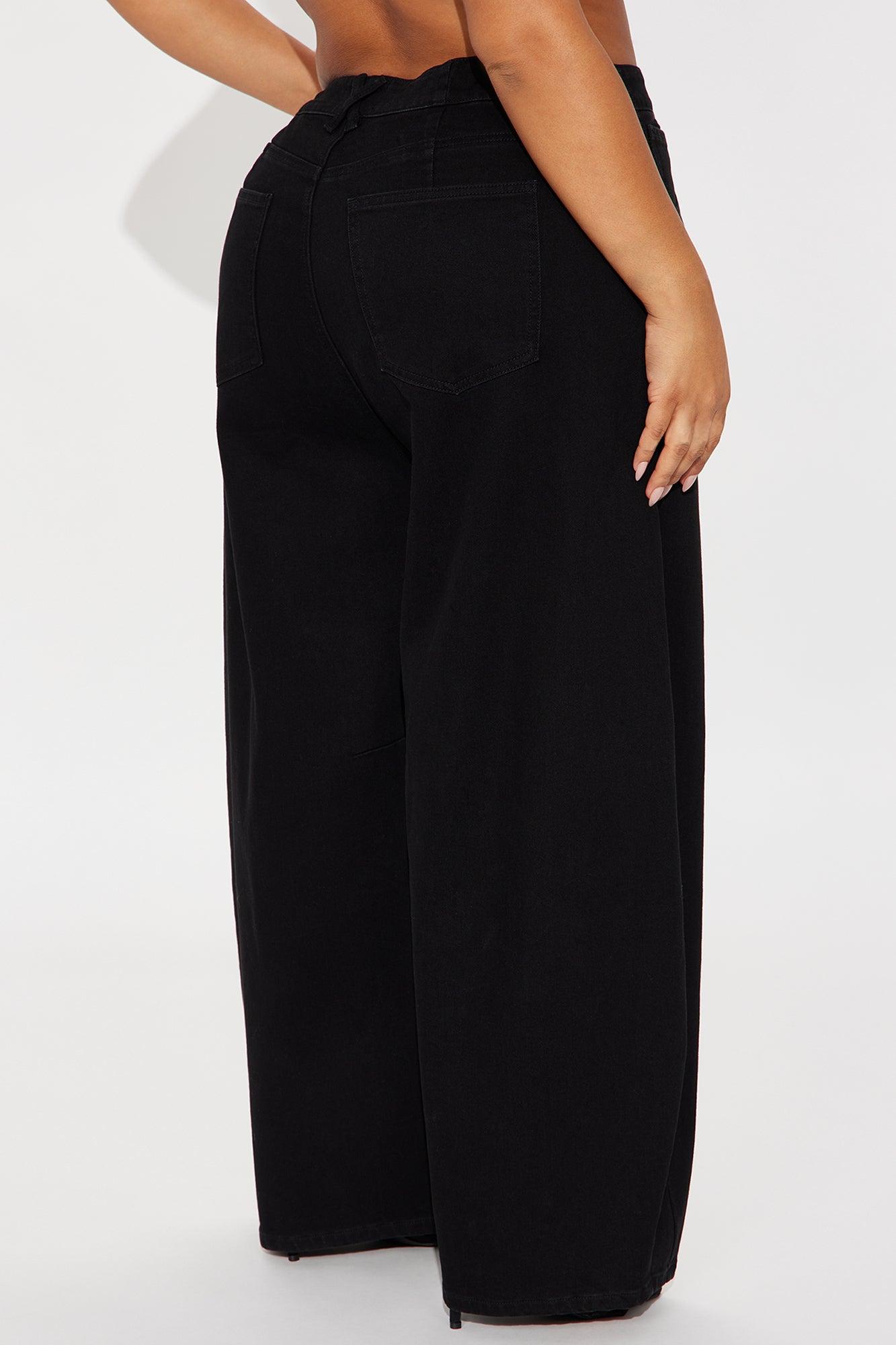 Checked Out Barrel Leg Jeans - Black Female Product Image