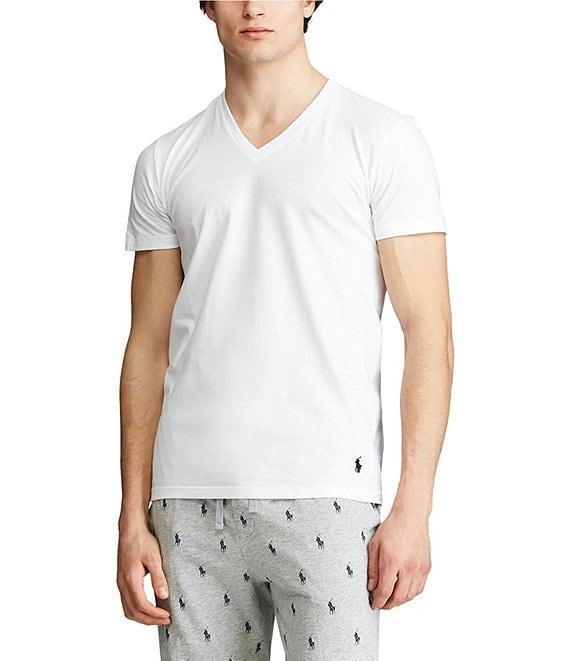 Polo Ralph Lauren Short Sleeve V-Neck Undershirt T-Shirt 5-Pack Product Image
