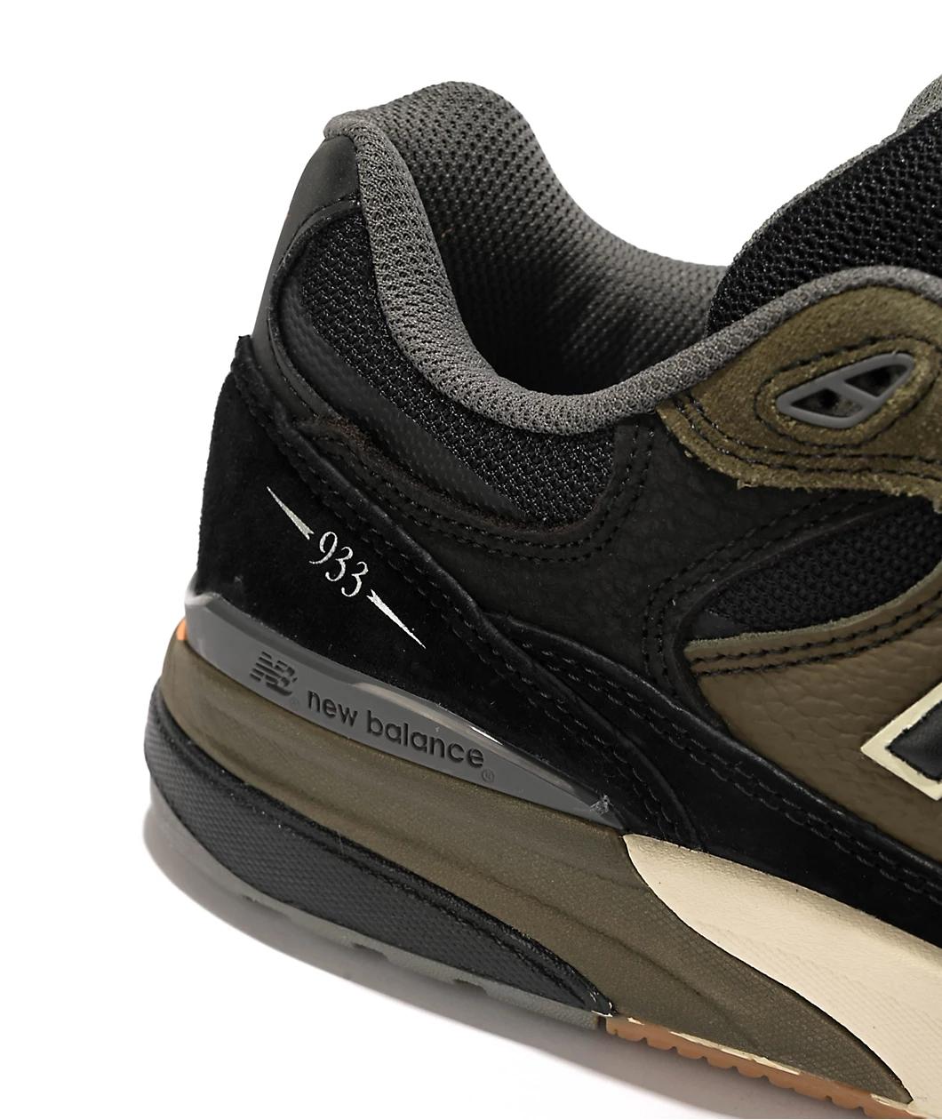New Balance Numeric 933 Reynolds Black & Olive Skate Shoes Product Image