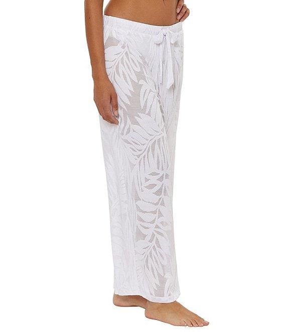 Trina Turk Catamaran Texture Sheer Rib Tie Waist Swim Cover-Up Pants Product Image