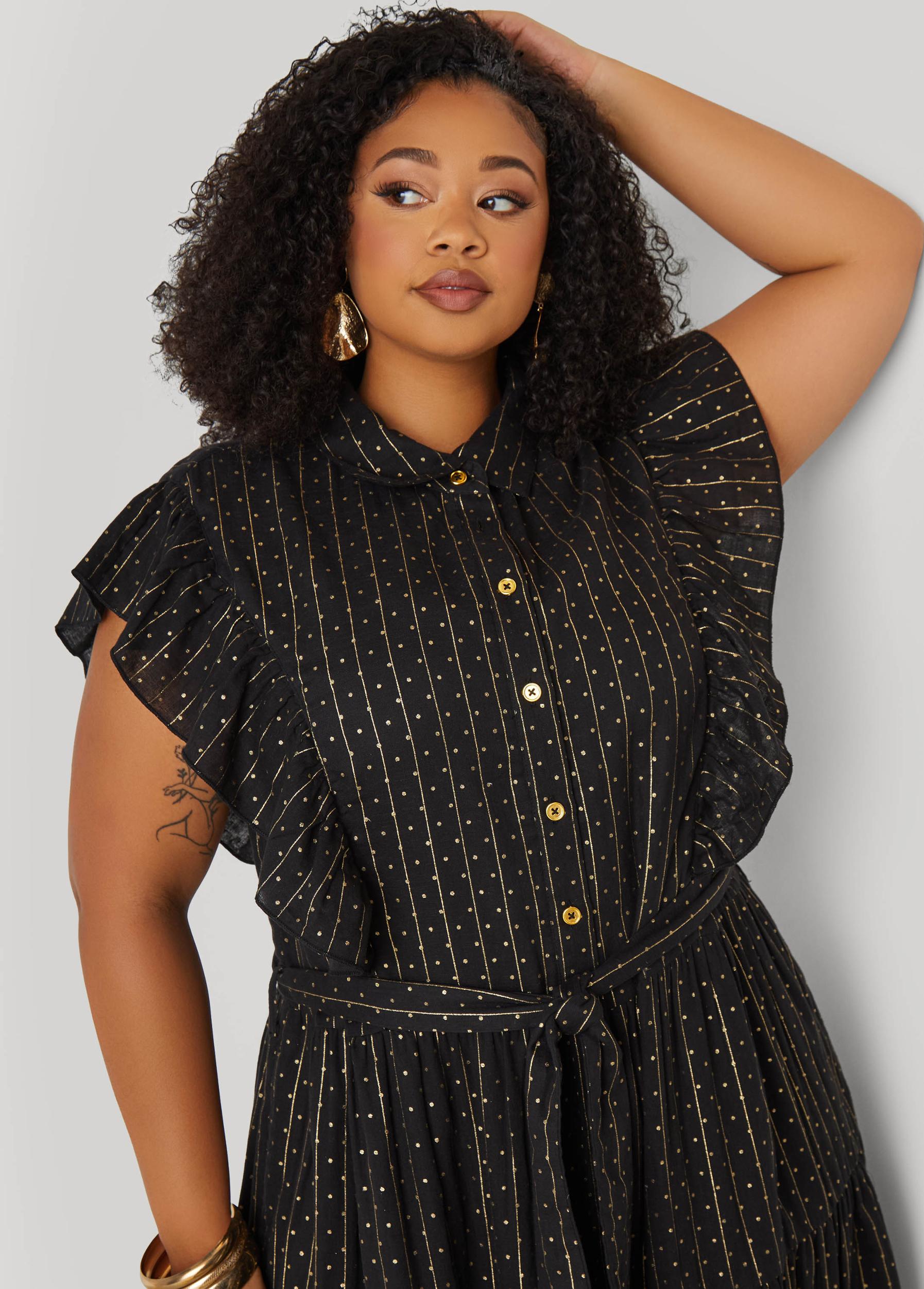 Metallic Print Midaxi Dress Product Image