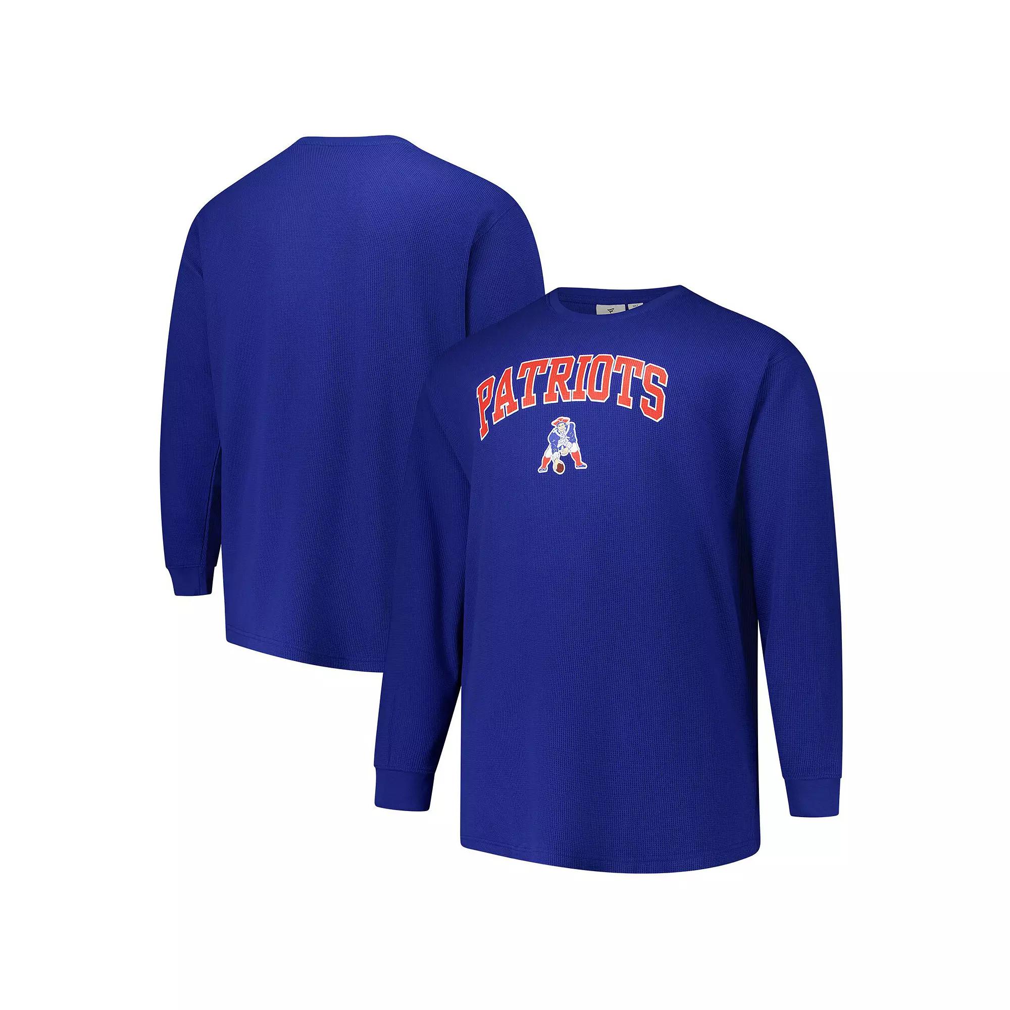 Men's Fanatics Royal New England Patriots Big & Tall Throwback Thermal Long Sleeve T-Shirt, Size: 5XB, Blue Product Image
