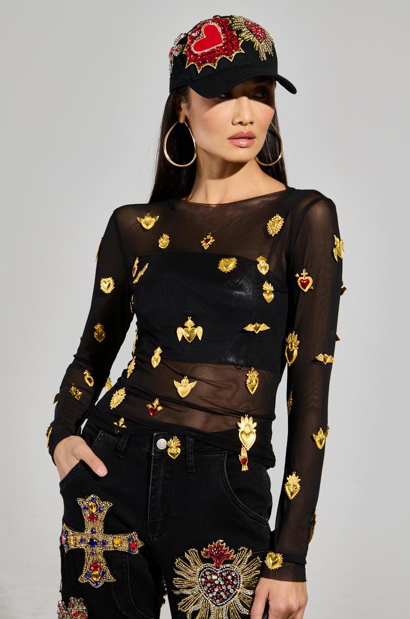 GILDED MESH TOP Product Image