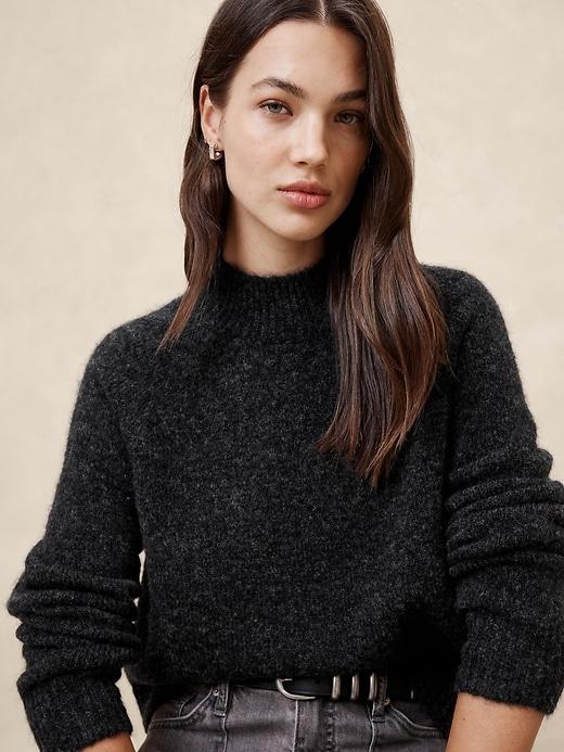 Fuzzy Mock-Neck Sweater Product Image