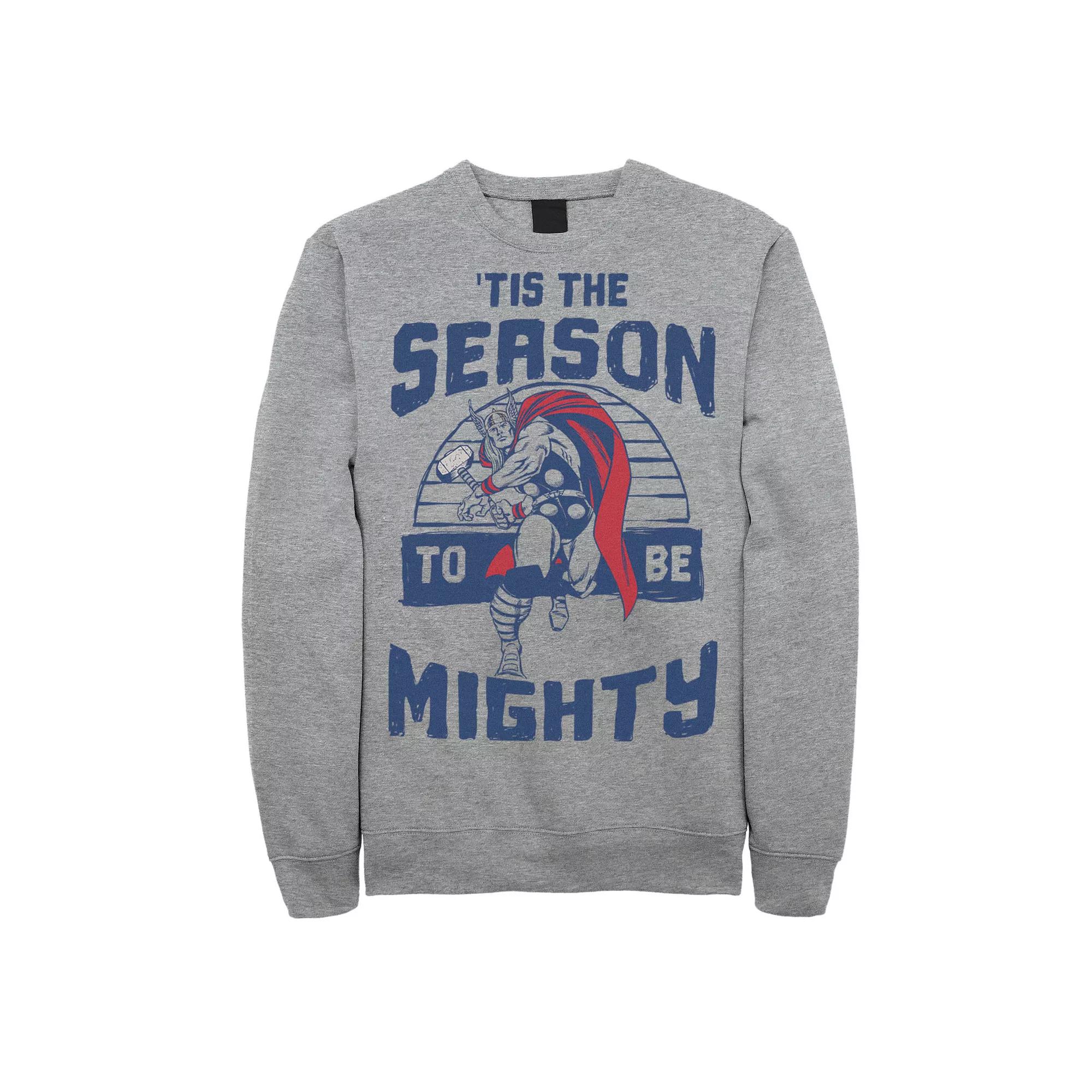 Men's Marvel Thor 'Tis The Season To Be Mighty Christmas Sweatshirt,  Product Image