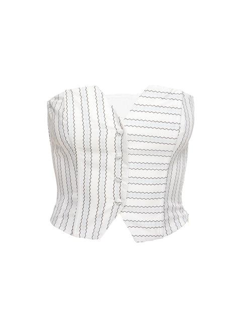 Freddle Strapless Top White Stripe Product Image