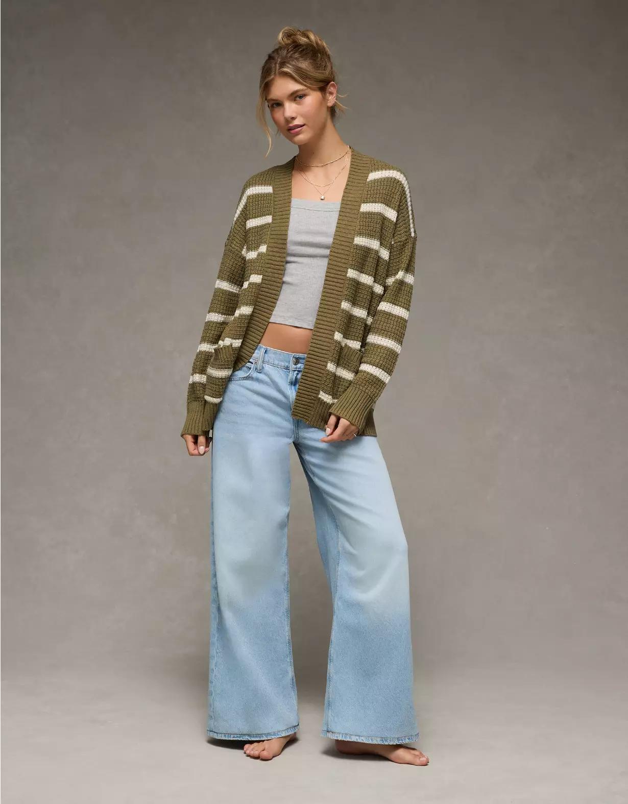 AE Open Knit Cardigan Product Image