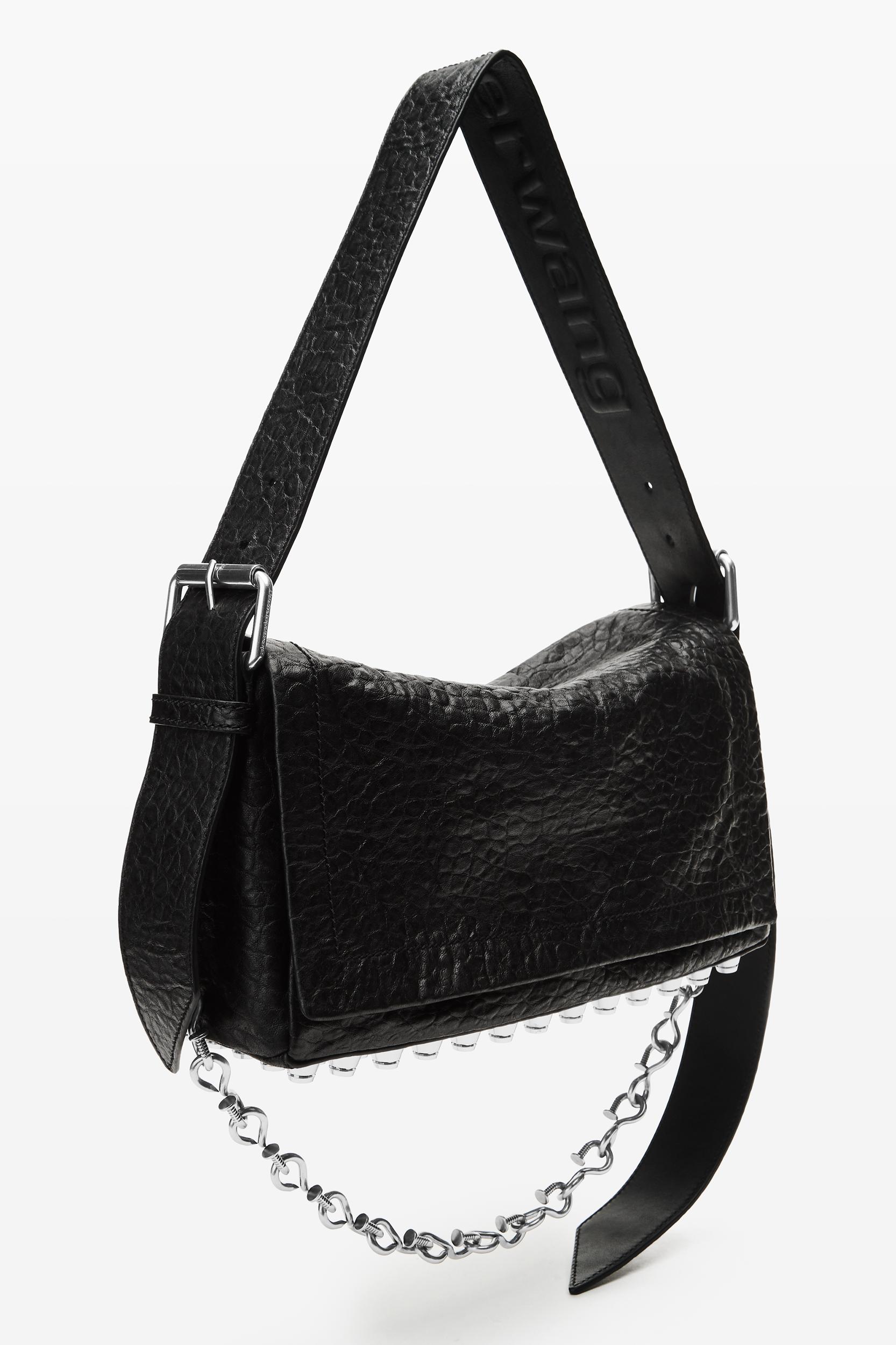 Black Leather Ricco Medium Flap Bag Product Image