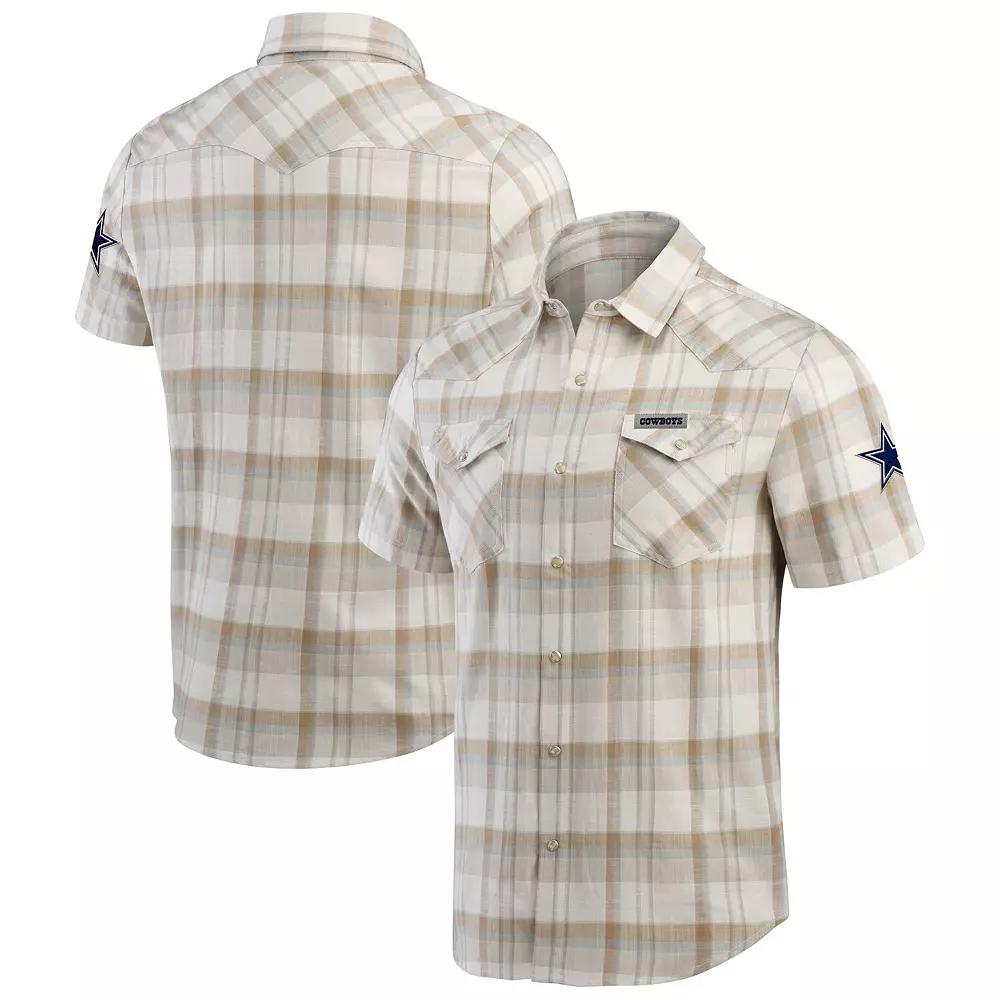 Men's Darius Rucker Collection by Fanatics Brown Dallas Cowboys Plaid Full-Snap Shirt, Size: Small Product Image