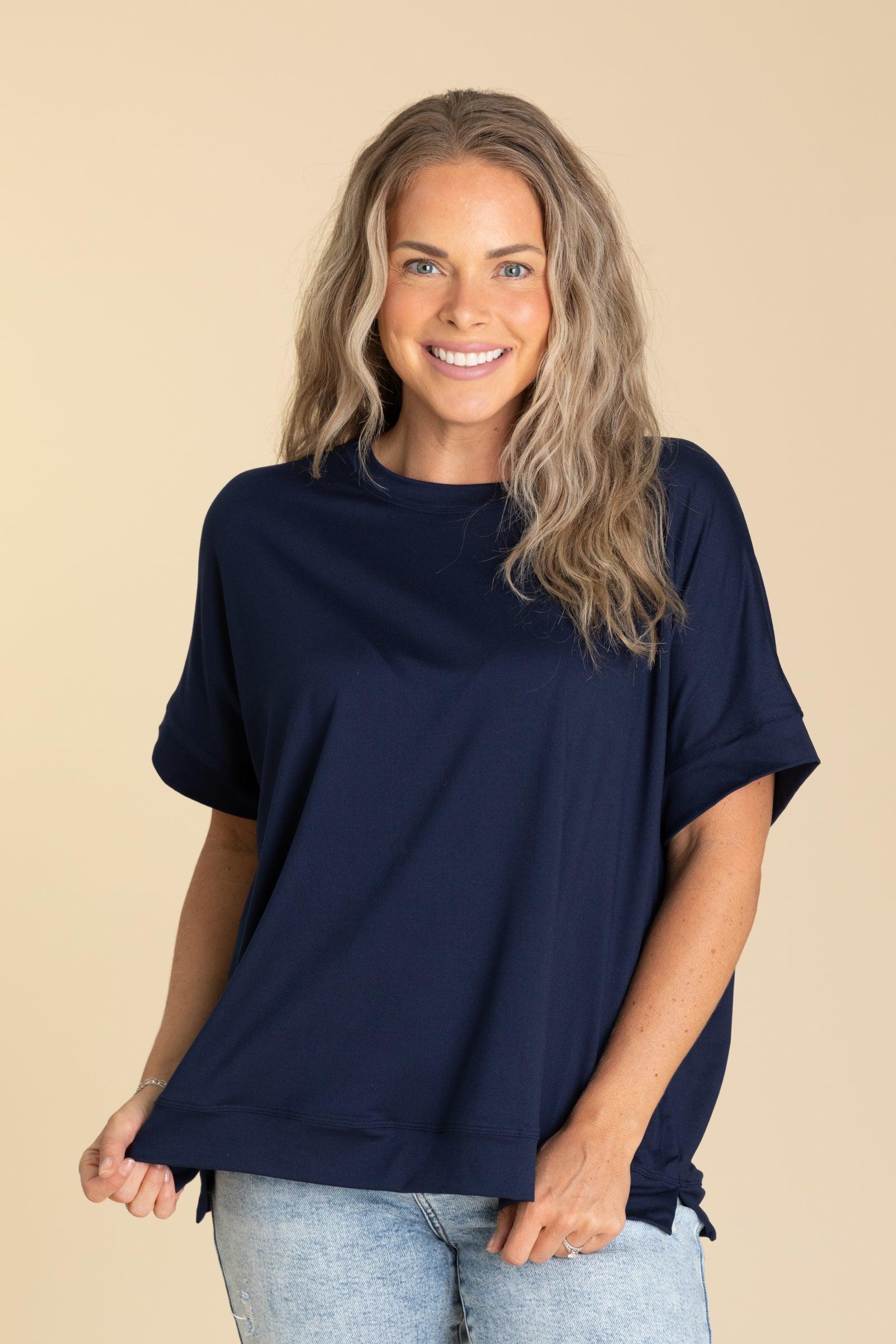 Ultracozy Short Sleeve Crewneck Knit Top Product Image