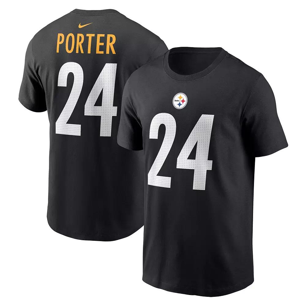 Men's Nike Joey Porter Jr. Black Pittsburgh Steelers 2023 NFL Draft Player Name & Number T-Shirt,  Product Image