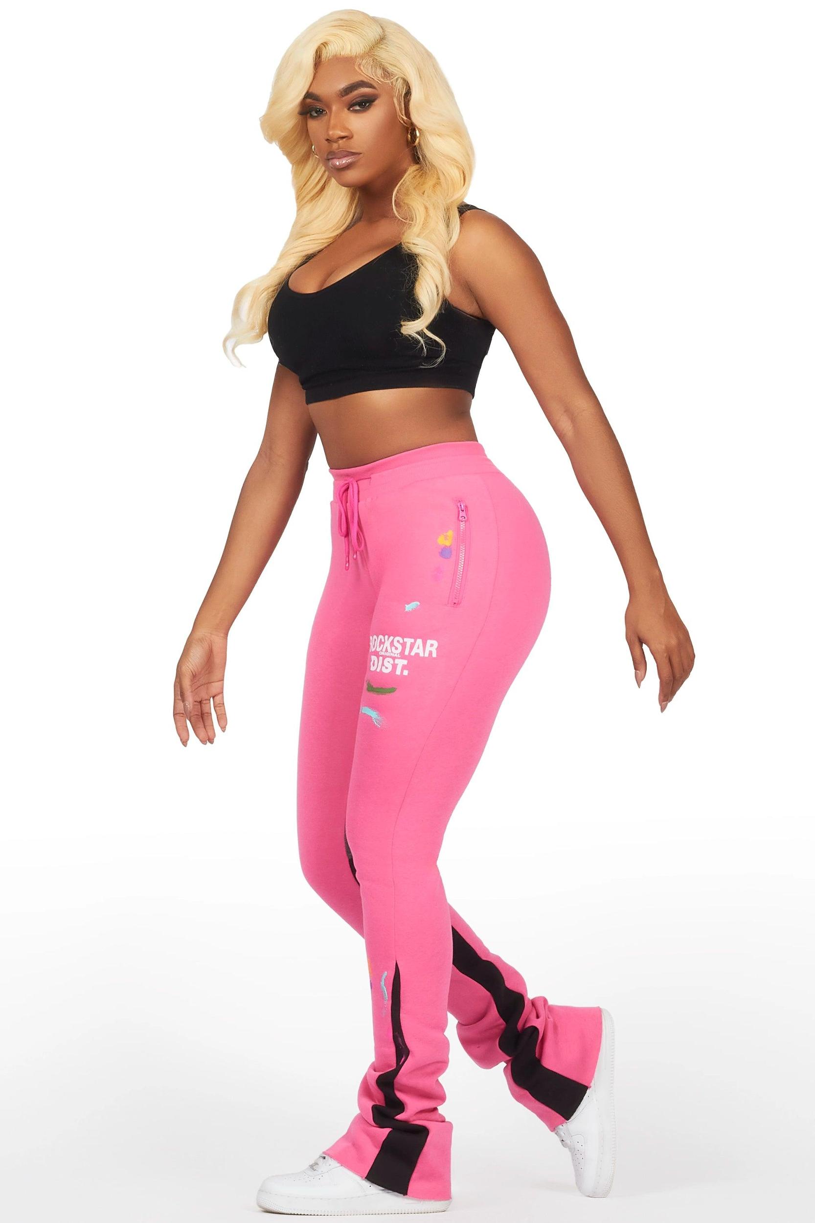 Karenthia Hot Pink Stacked Flare Pant Female Product Image