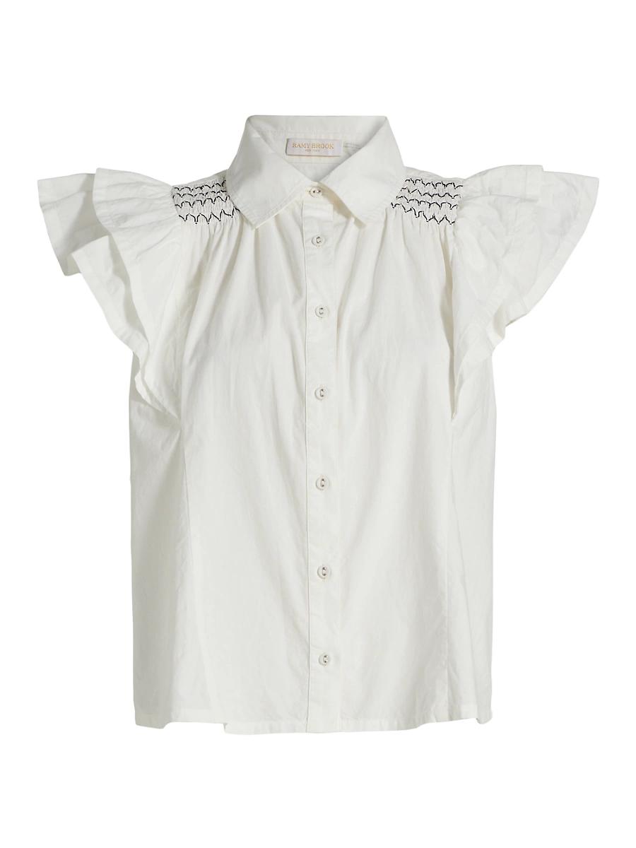 Womens Marceline Smocked Cotton Top Product Image