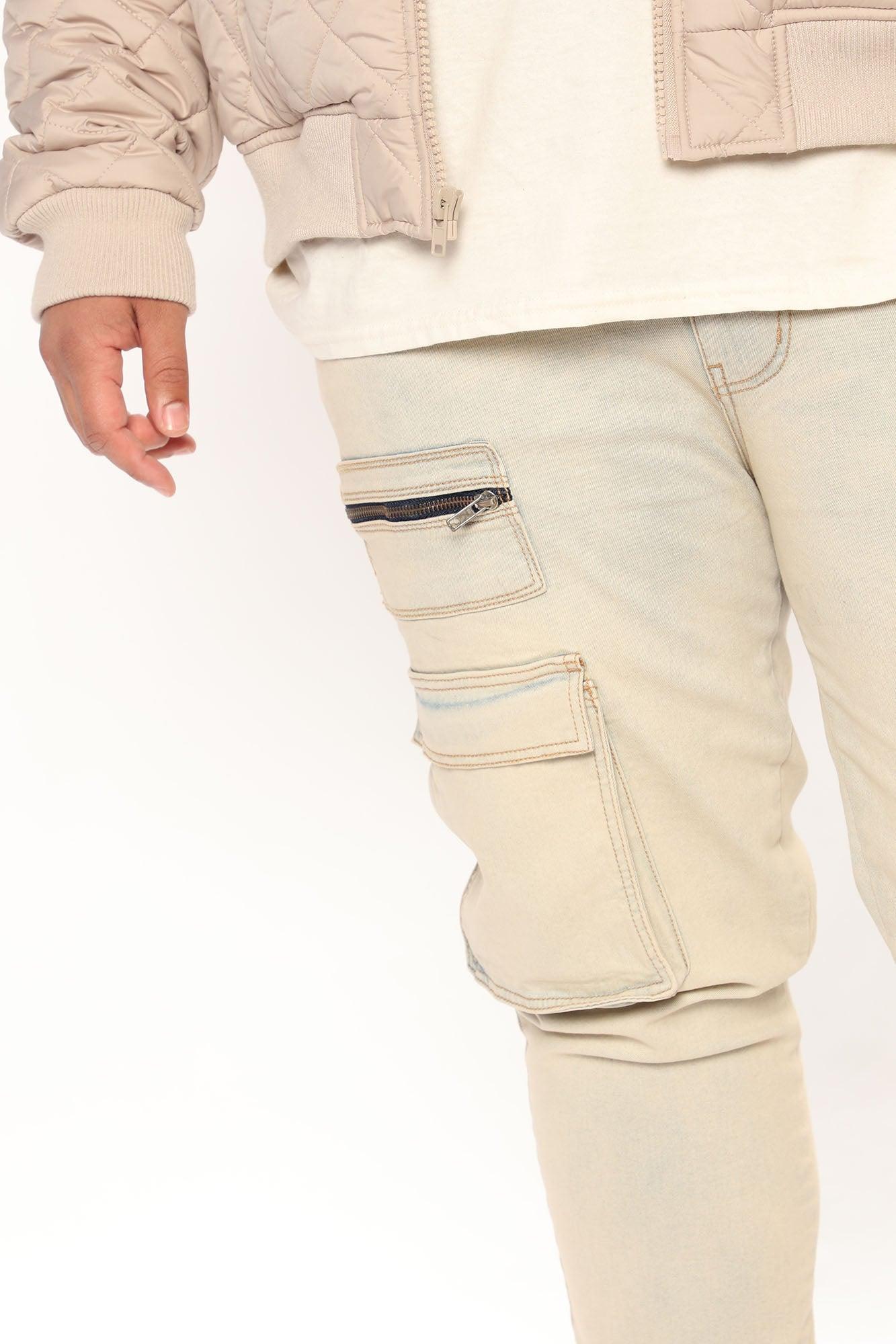 Got To Go Cargo Skinny Jeans - Vintage Blue Wash Product Image
