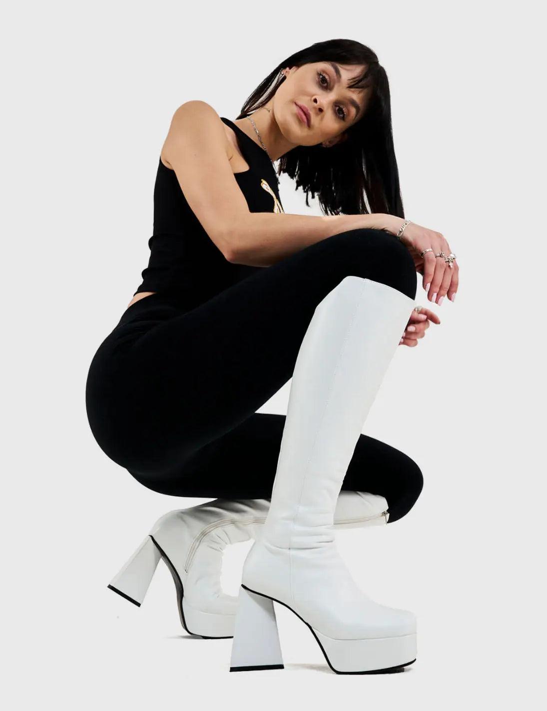 Keepin' It Classy Platform Knee High Boots Product Image