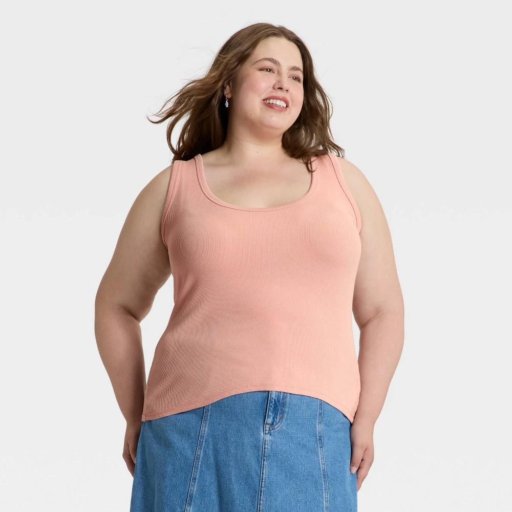 Women's Slim Fit Tank Top - Universal Thread™ Brown Striped S Product Image