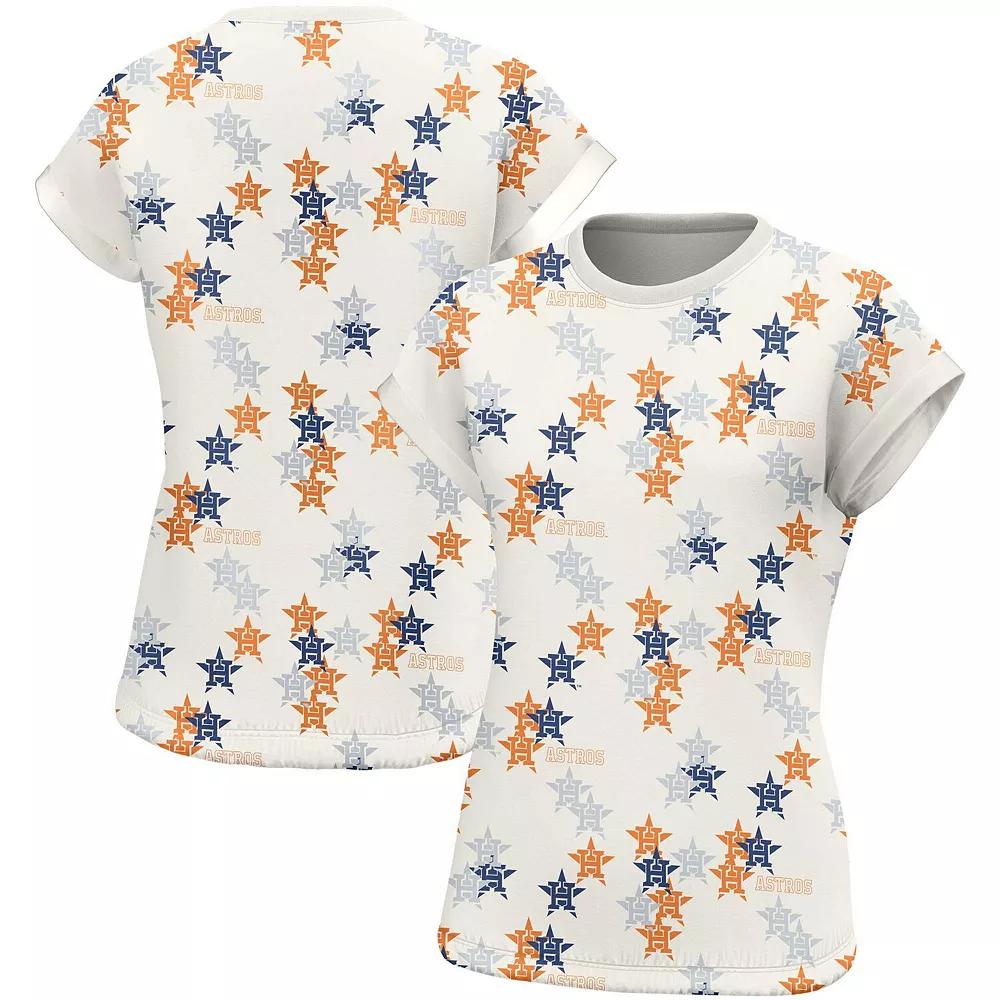 Women's Lusso White Houston Astros Madge Dolman Tri-Blend T-Shirt,  Product Image