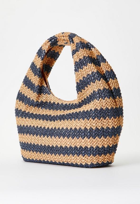 Stripe Crochet Raffia Bag Product Image