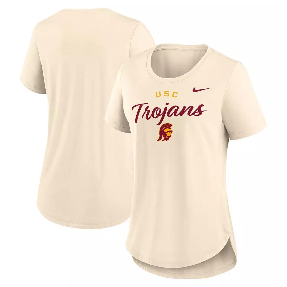 Women's Nike Tan USC Trojans Script Logo Tri-Blend T-Shirt,  Product Image