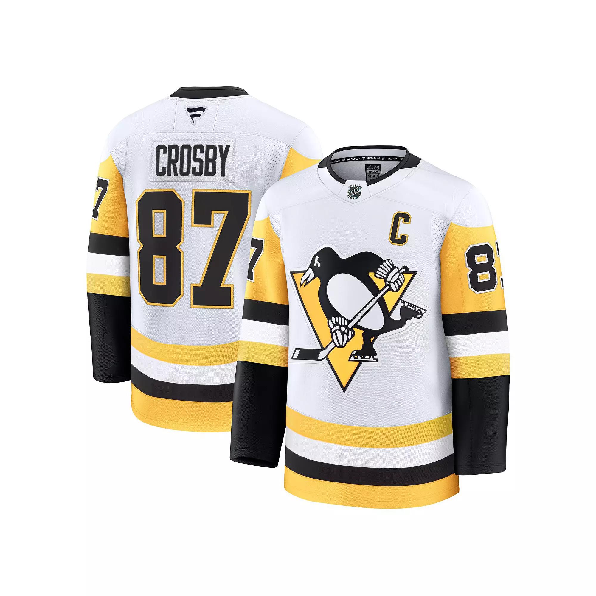 Men's Fanatics Sidney Crosby White Pittsburgh Penguins Away Premium Jersey, Size: 42 Product Image