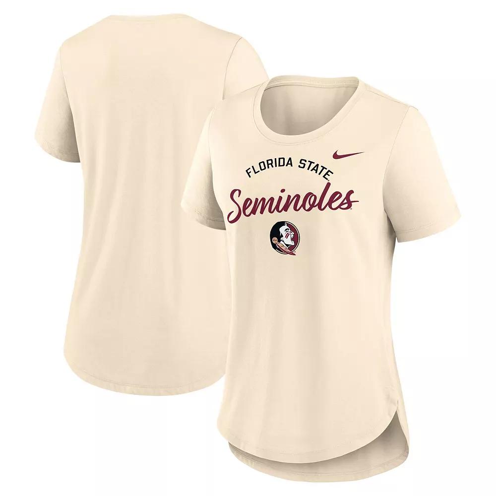 Women's Nike Tan Florida State Seminoles Script Logo Tri-Blend T-Shirt,  Product Image