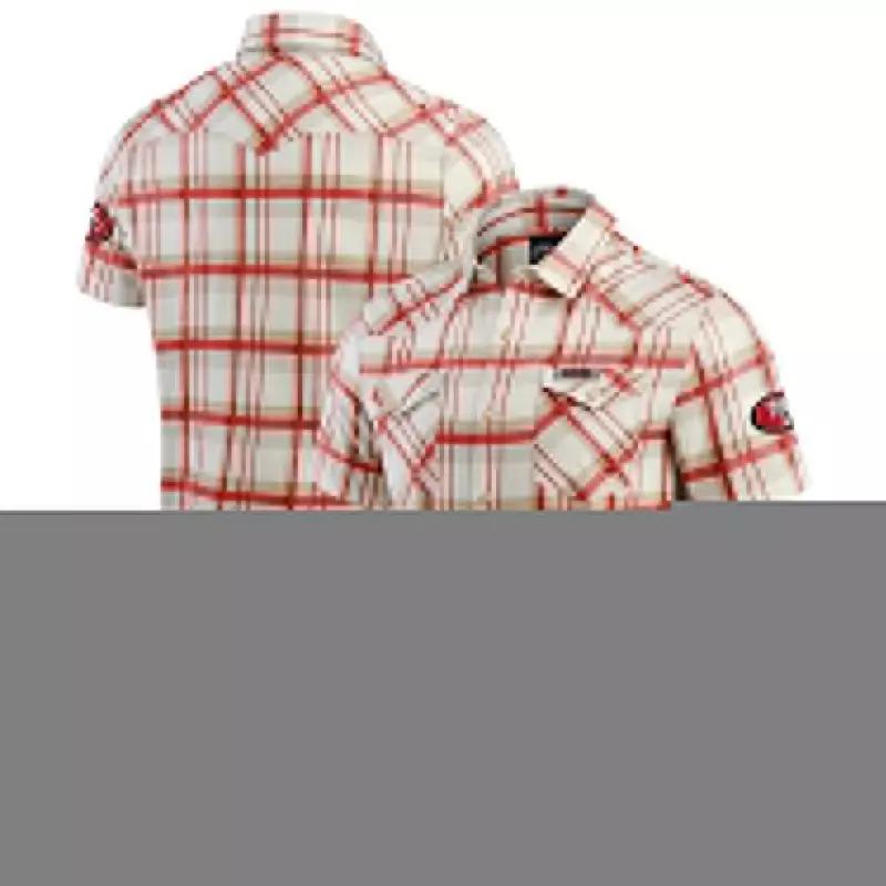 Men's Darius Rucker Collection by Fanatics Scarlet San Francisco 49ers Plaid Full-Snap Shirt, Size: Small, Red Product Image