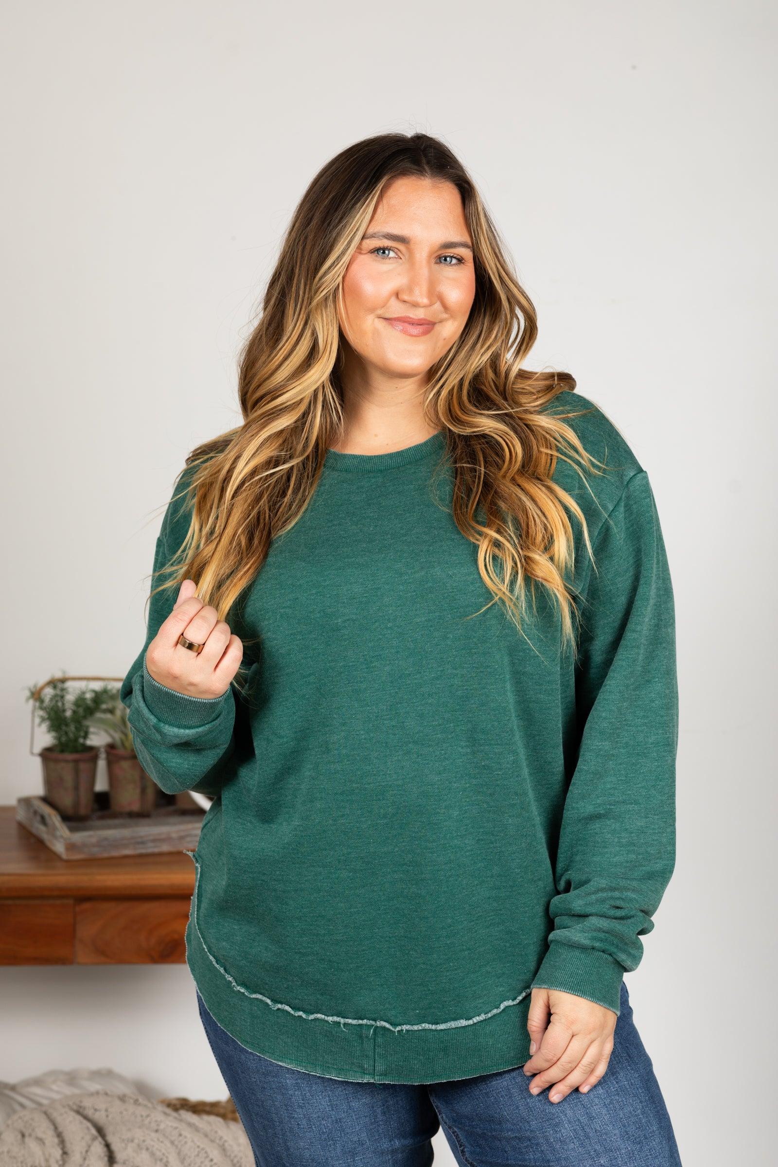 Pigment Dyed Cozy Campfire Round Hem Sweatshirt Product Image