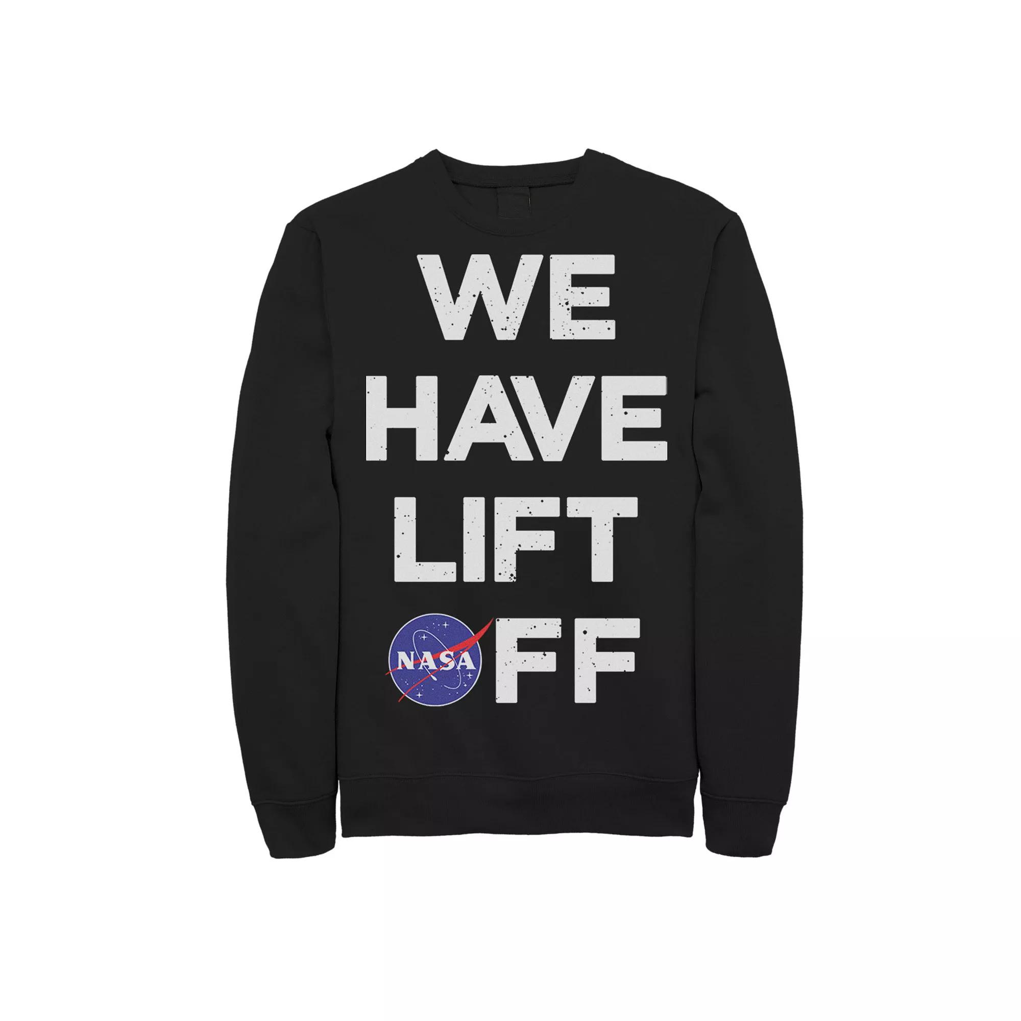Men's NASA We Have Lift Off Text Stack Logo Sweatshirt, Size: XXL, Black Product Image