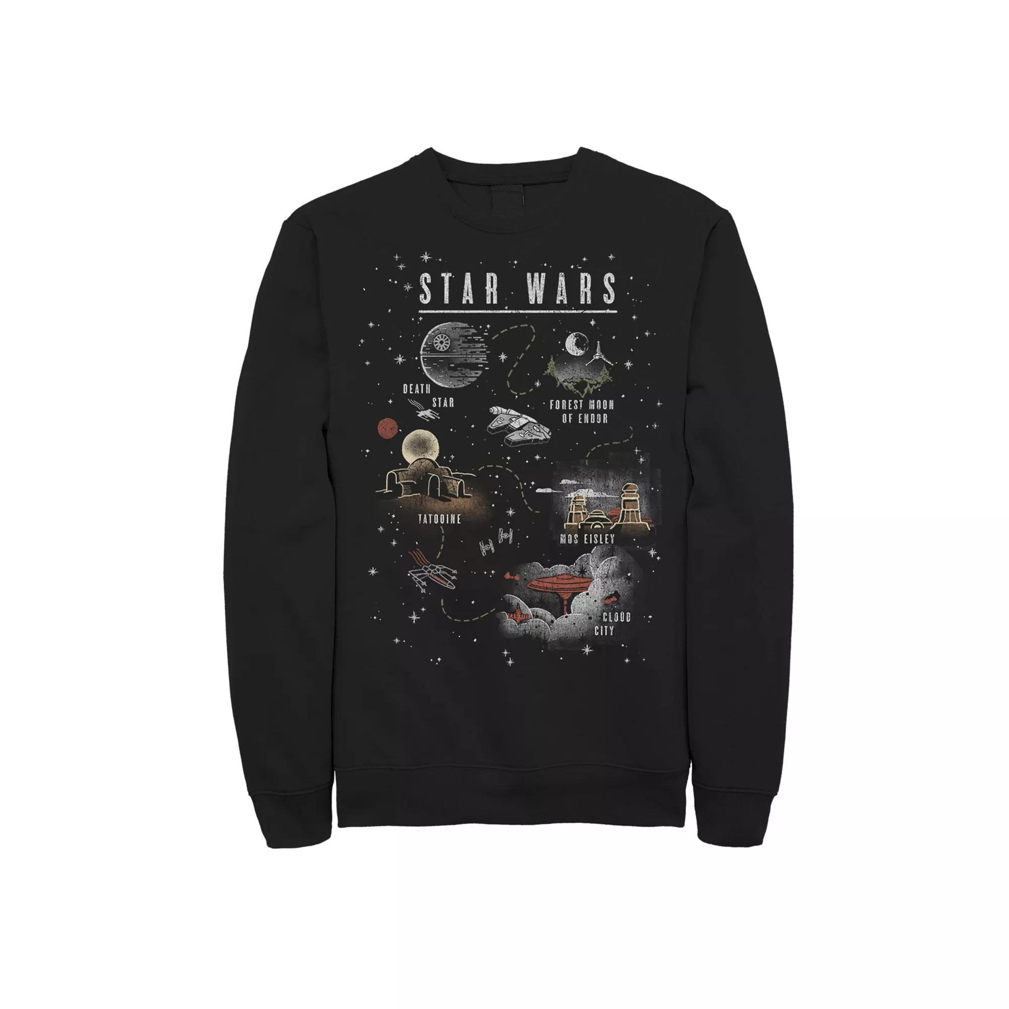 Men's Star Wars Map To The Galaxy Vintage Sweatshirt,  Product Image