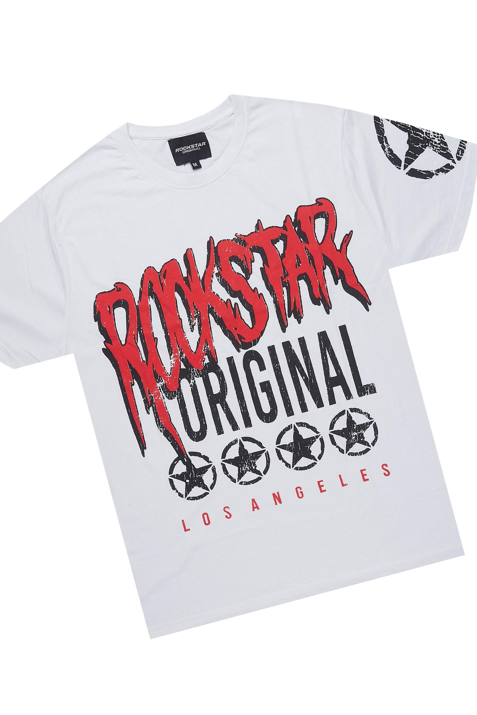 Wizzurd Red T-Shirt/Stacked Flare Pant Set Male Product Image