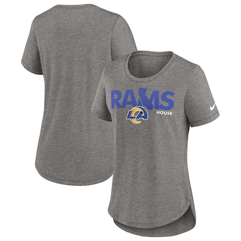 Women's Nike Heather Charcoal Los Angeles Rams Local Fashion Tri-Blend T-Shirt,  Product Image