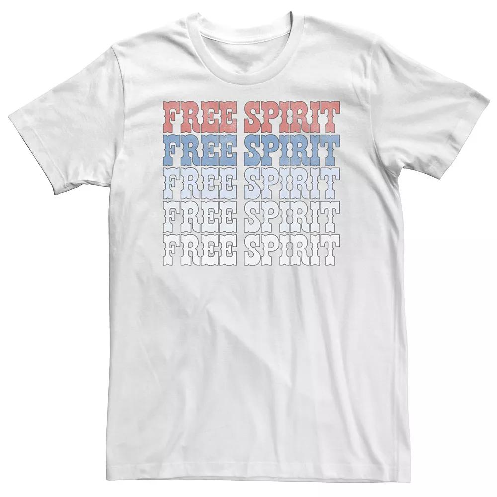 Big & Tall Americana Free Spirit Red, White & Blue Text Tee, Men's,  Product Image