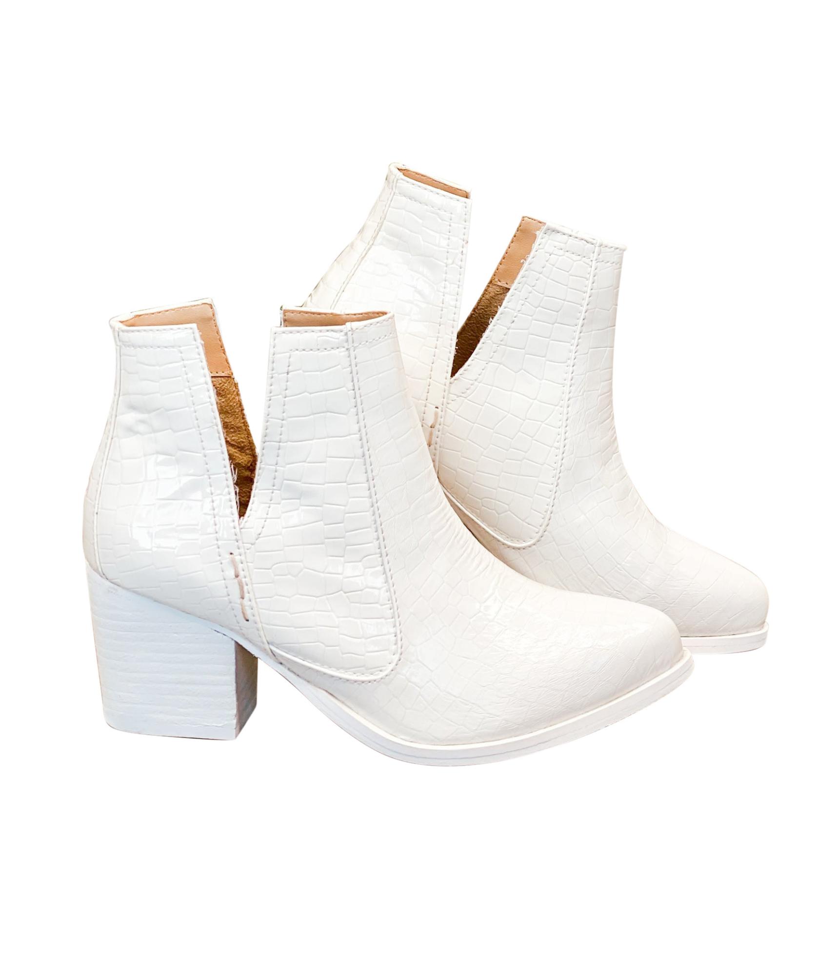 Tarim Bootie in White Croc (Online Exclusive) Product Image