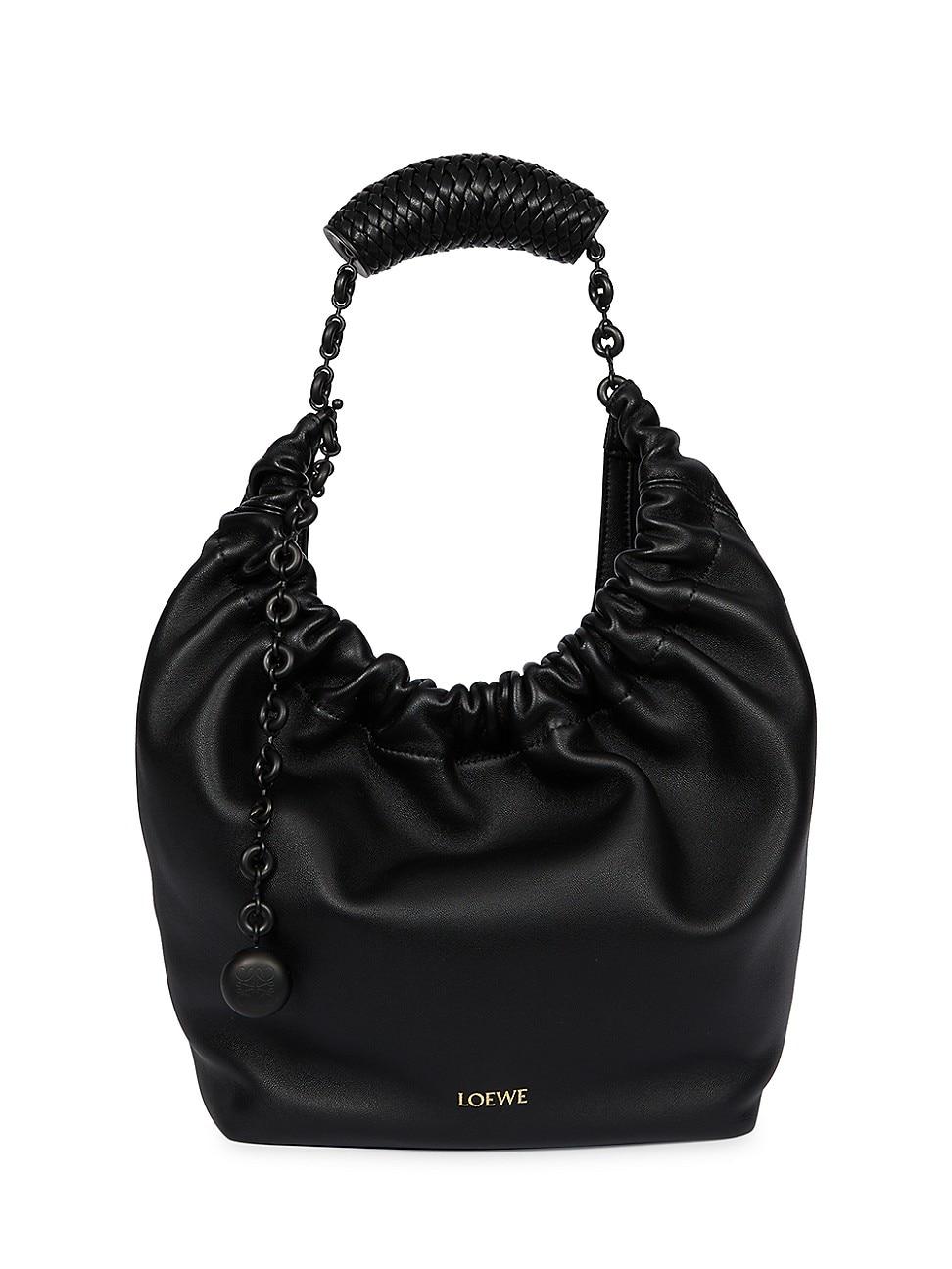 Womens Small Squeeze Leather Hobo Bag Product Image