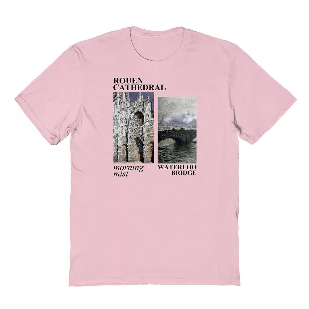 Men's Morning Mist Architecture And Impressionism Graphic Tee, Size: Large, Light Pink Product Image
