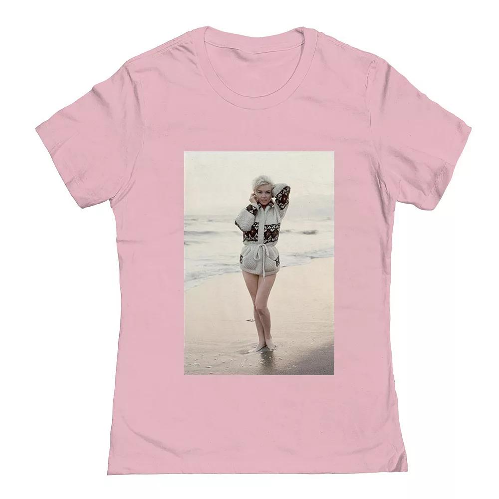 Junior's Grayson Threads The Label Marilyn Monroe Beach Graphic Tee, Women's, Size: XXL, Light Pink Product Image
