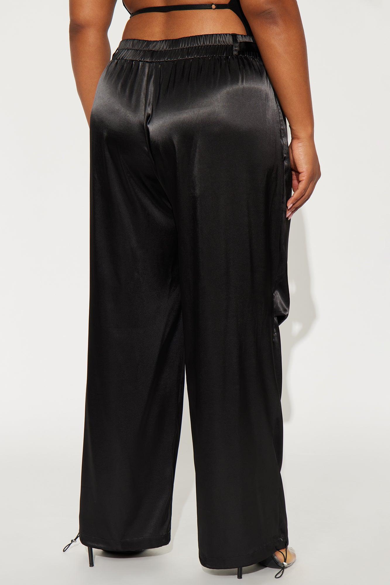 Ambitious Babe Satin Jogger Pant 32 - Black Female Product Image
