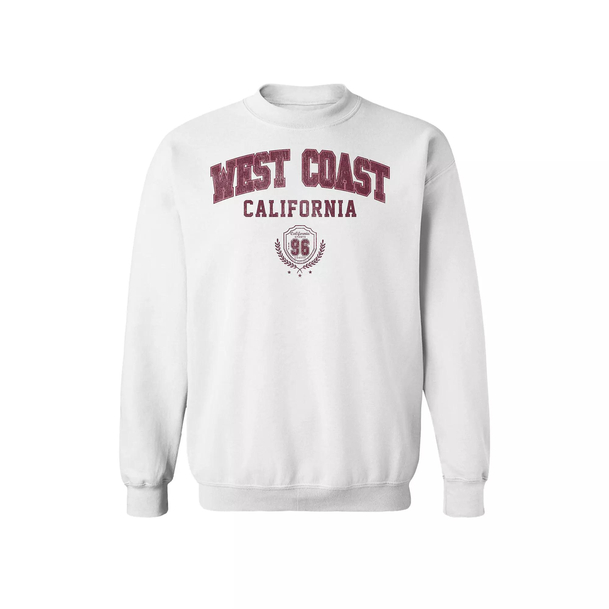 Junior's West Coast Graphic Fleece Sweatshirt, Women's, Size: XL, White Product Image