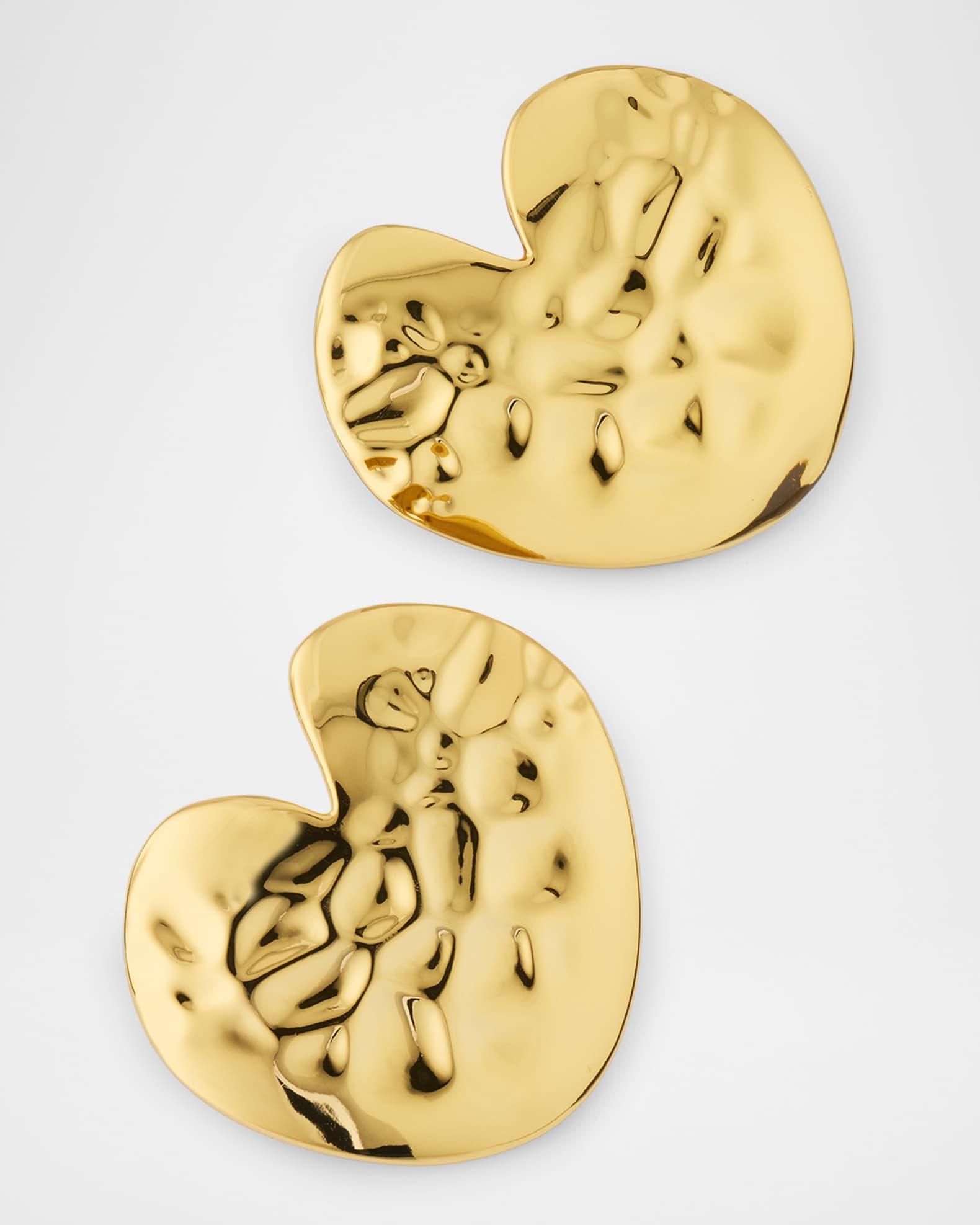 Hammered Heart Button Earrings Product Image