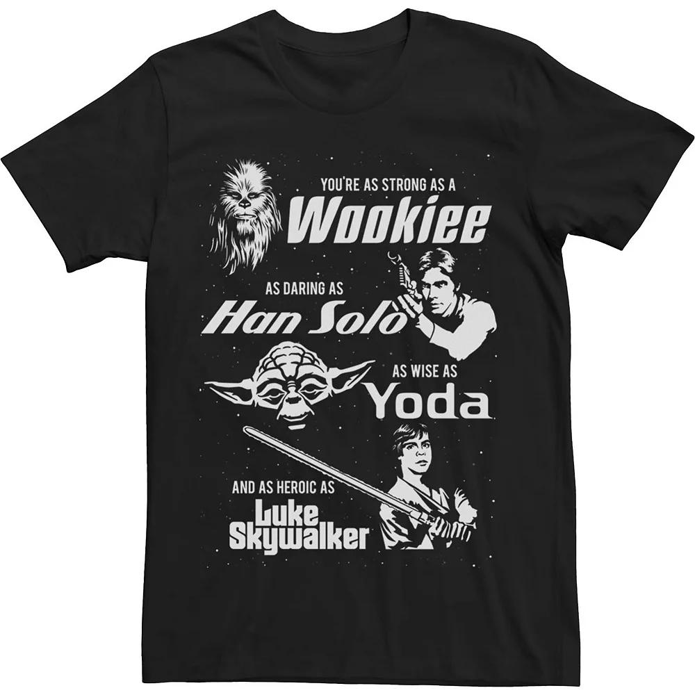 Big & Tall Star Wars Strong Daring Wise Father's Day Tee, Men's, Size: XL Tall, Black Product Image