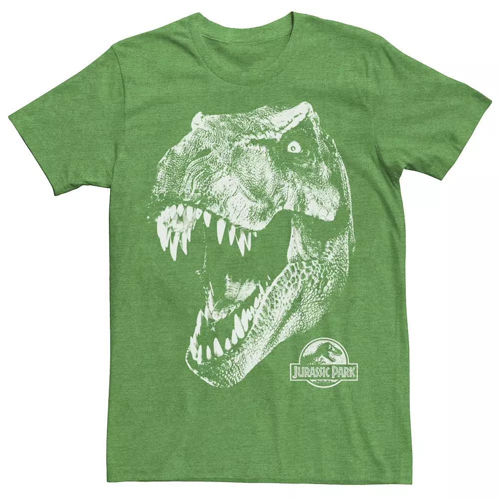 Men's Jurassic Park T-Rex White Head Roaring Tee,  Product Image