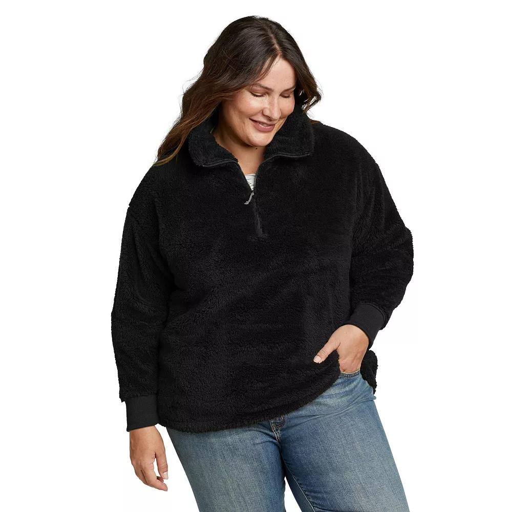 Plus Size Eddie Bauer Quest Plush 1/4 Zip Relaxed Pullover, Women's, Size: 2XL, Wntrgrn Product Image