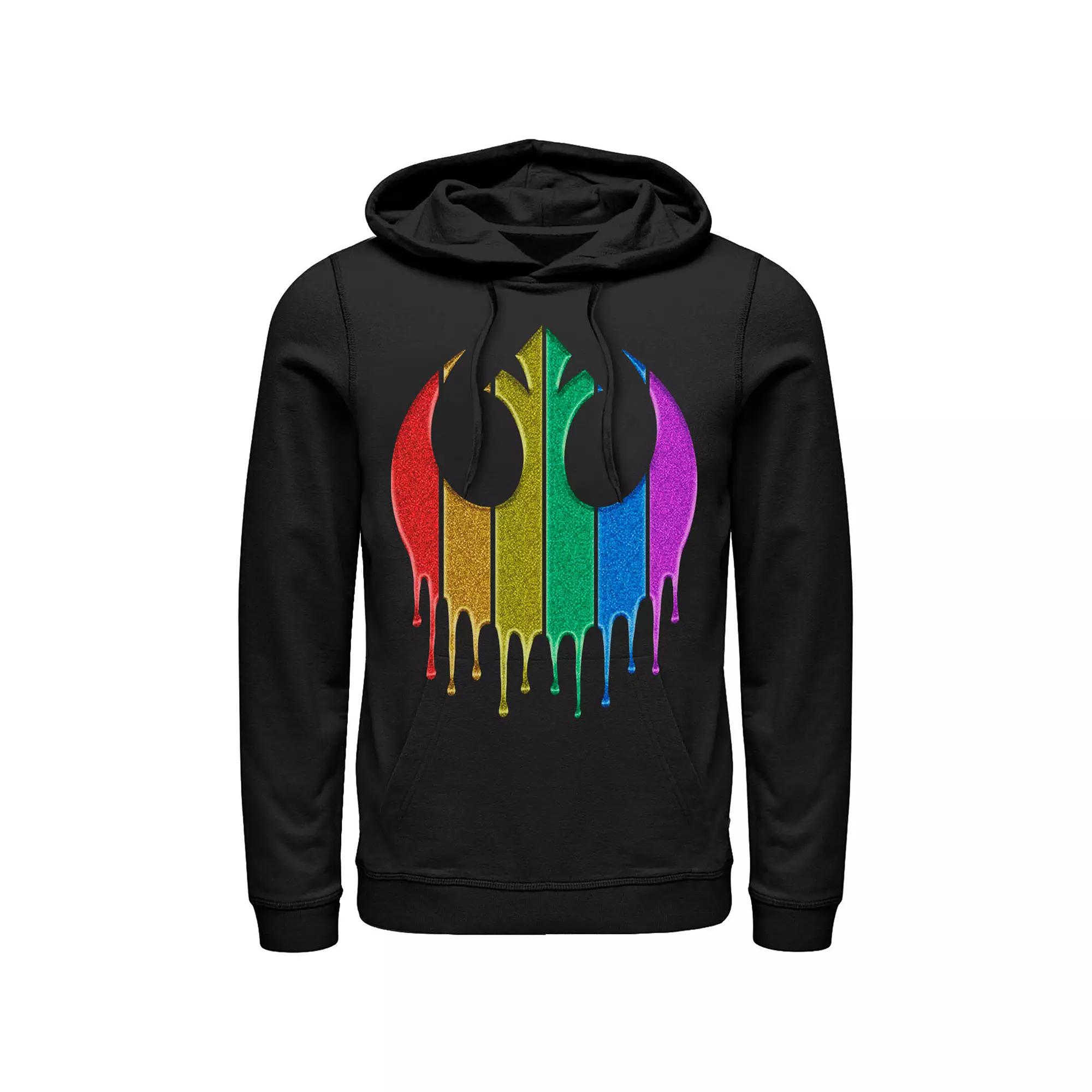 Men's Star Wars Pride Rebel Rainbow Glitter Logo Hoodie,  Product Image