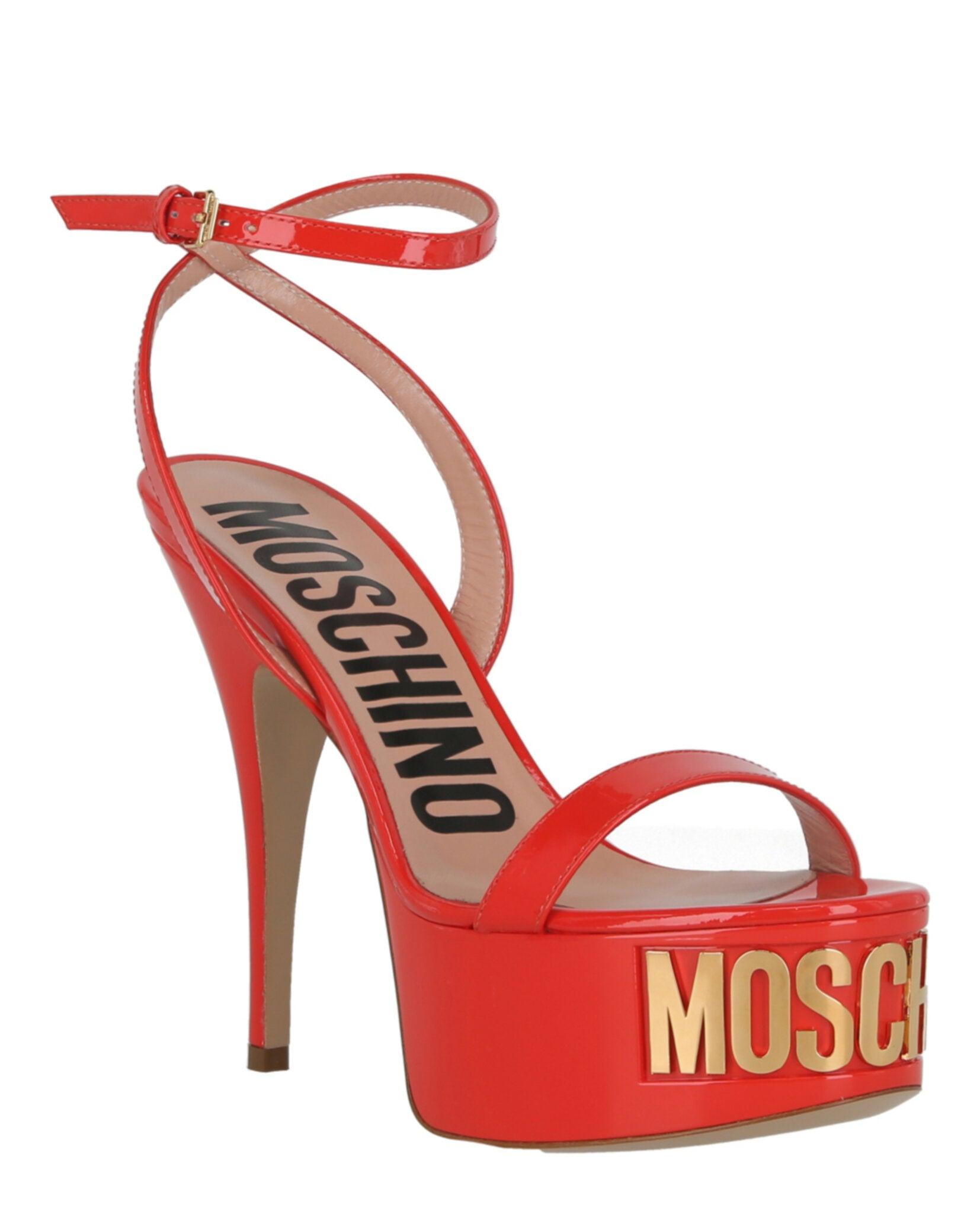 Moschino Logo-Letter Patent Leather Platform Pump Female Product Image