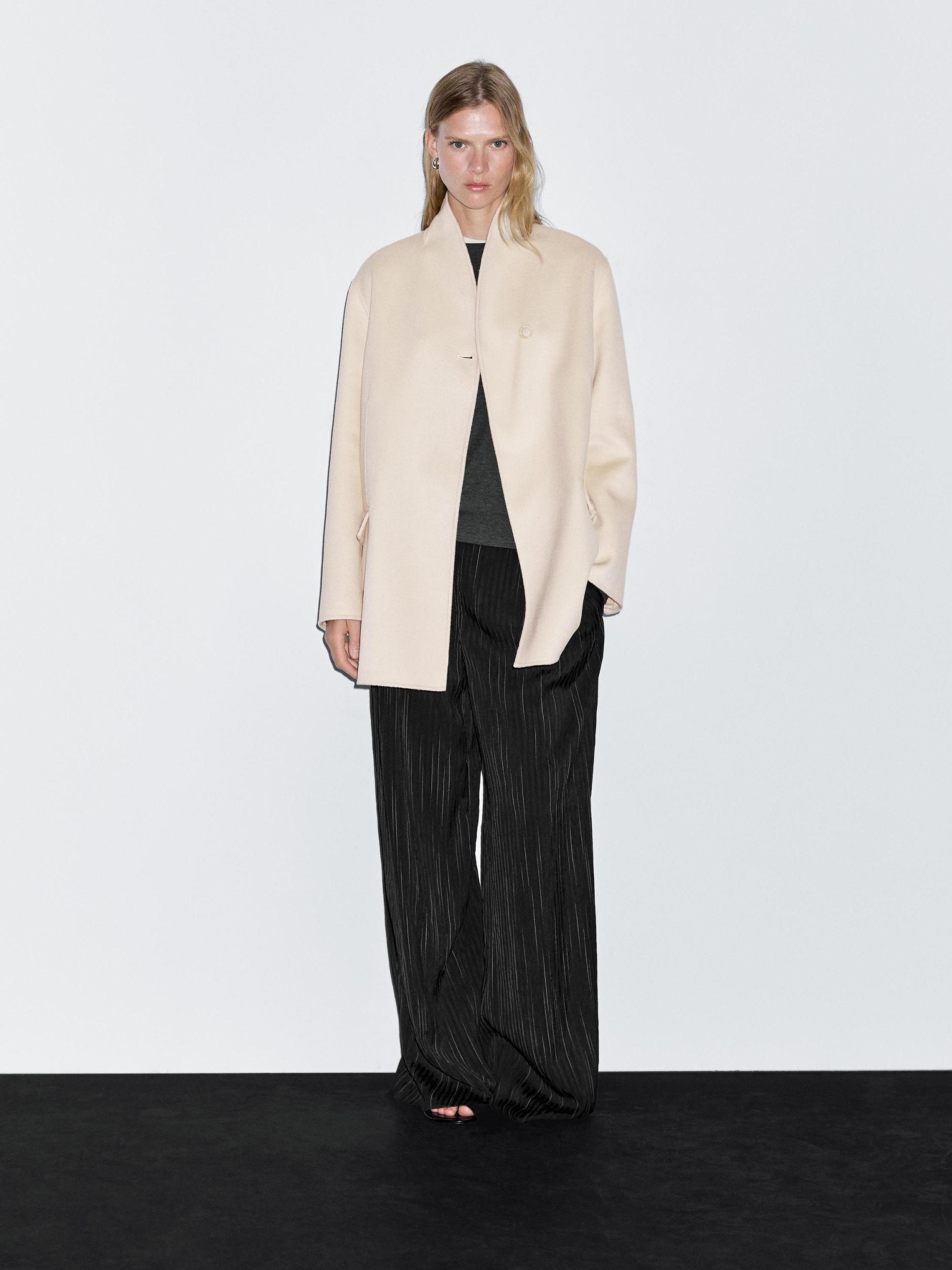 Wool blend high neck coat Product Image