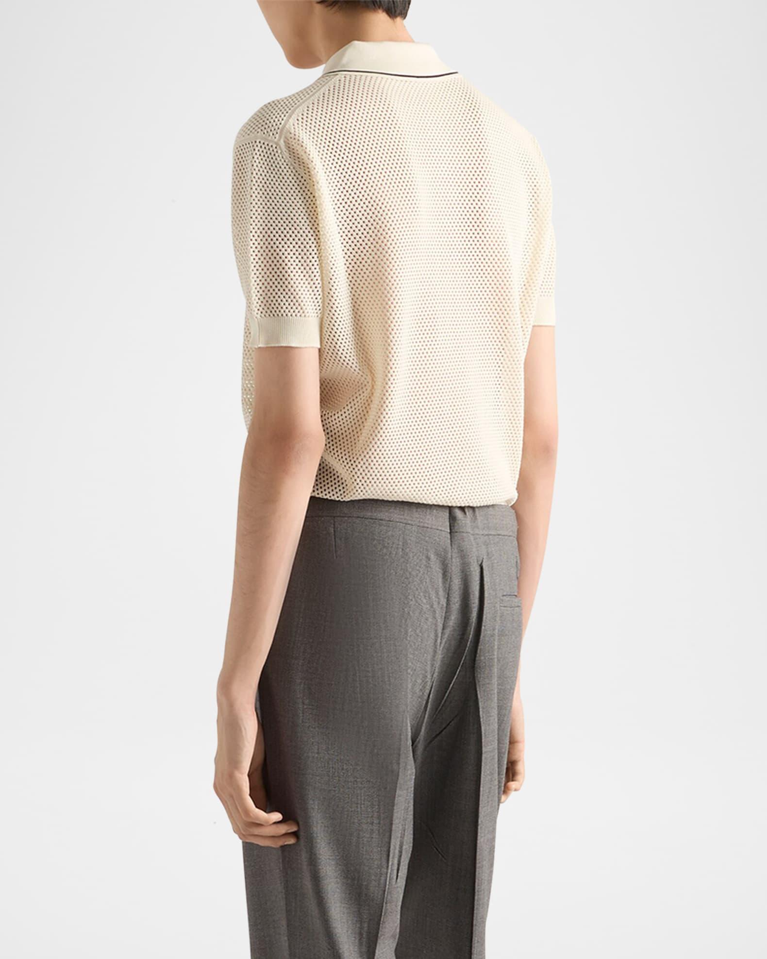 Men's Mesh Knit Polo Shirt Product Image