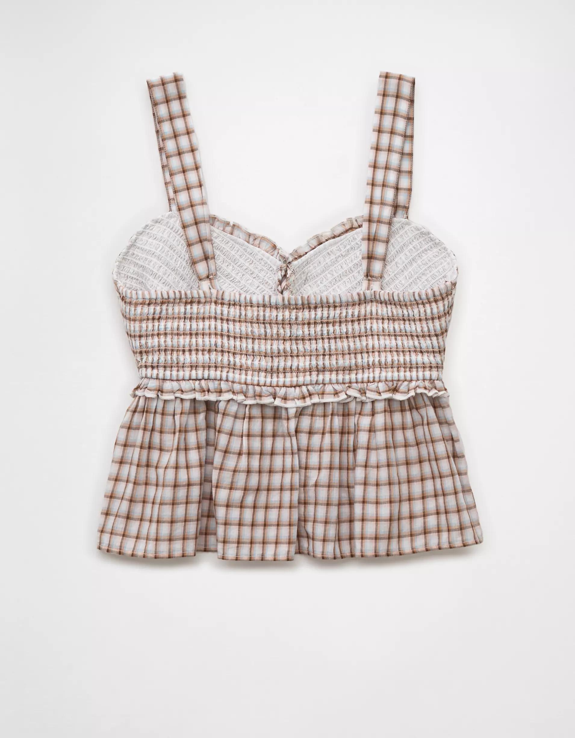 AE Smocked Babydoll Shirt Product Image